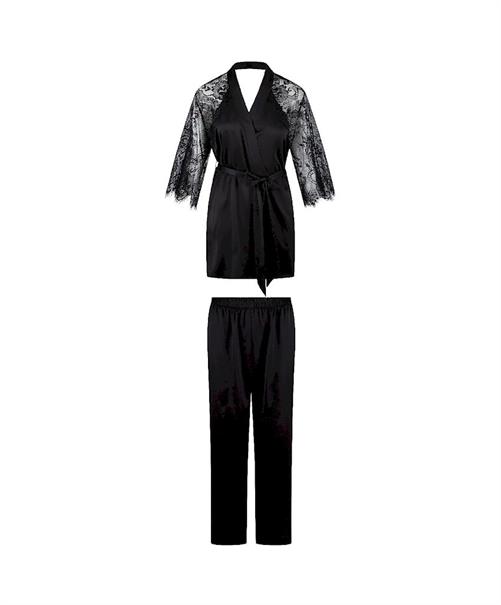 LingaDore Kimono Set Black Boudoir