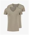 Slater T-shirt Tencel V-hals 2-Pack