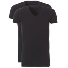 ten Cate T-Shirt Long V-Neck 2-pack Zwart
